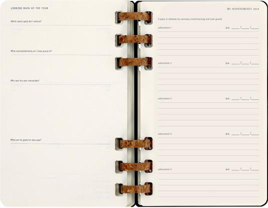 Planner Spiral Moleskine mensile orizzontale 2024, 12 mesi, Large, copertina rigida, Nero - 15 x 21 cm - 11