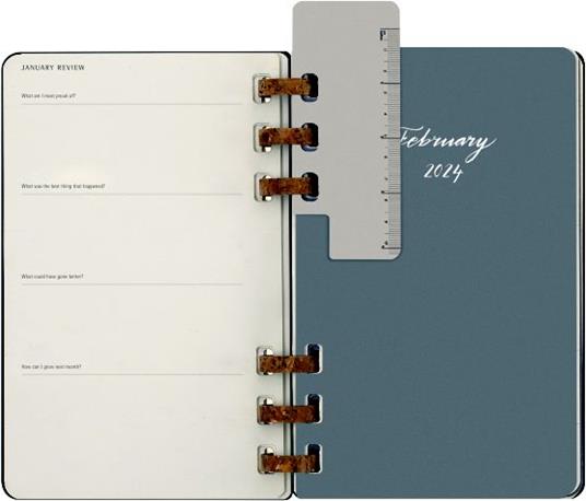 Planner Spiral Moleskine mensile orizzontale 2024, 12 mesi, Large, copertina rigida, Nero - 15 x 21 cm - 7