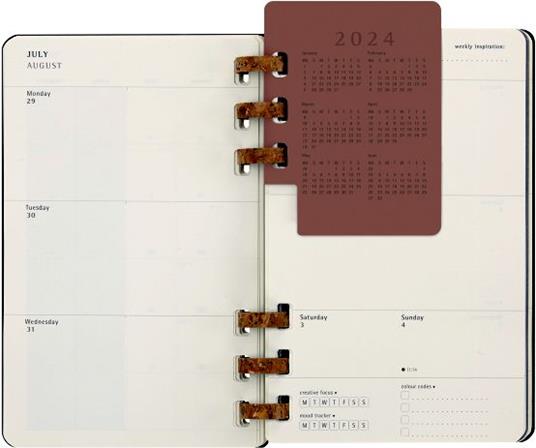 Planner Spiral Moleskine mensile orizzontale 2024, 12 mesi, Large, copertina rigida, Nero - 15 x 21 cm - 10