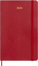 Agenda Moleskine Precious & Ethical settimanale 2024, 12 mesi, Large, copertina morbida, con scatola, Rosso - 13 x 21 cm
