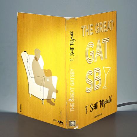 Lampada da tavolo, a forma di libro, Il grande Gatsby - Francis Scott Fitzgerald