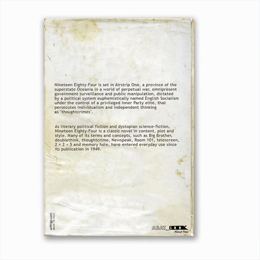 Taccuino Abat Book 1984, George Orwell, a fogli bianchi - 12 x 17 cm - 2