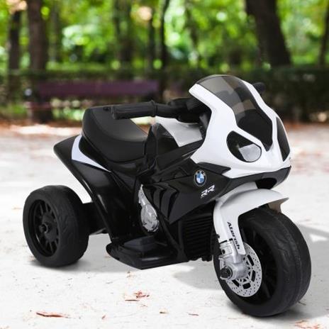 HomCom Moto Elettrica per Bambini con Licenza BMW 3 Ruote Batteria Ricaricabile 6V Bianca e Nera - 2
