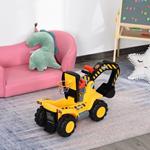 HomCom Escavatore Giocattolo per Bambini con Braccio Mobile Canestro e Palline Colorate Giallo e Nero
