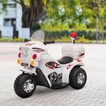 HomCom Moto Elettrica per Bambini 18-36 Mesi con 3 Ruote Luci e Suoni Realistici Bianca