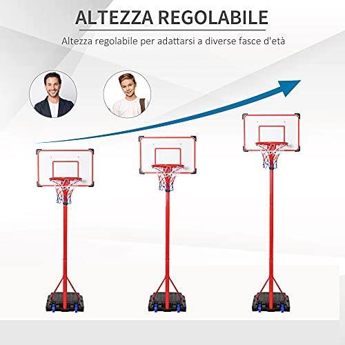HOMCOM Canestro Basket per Bambini Portatile Regolabile con Tabellone e Piantana - 3