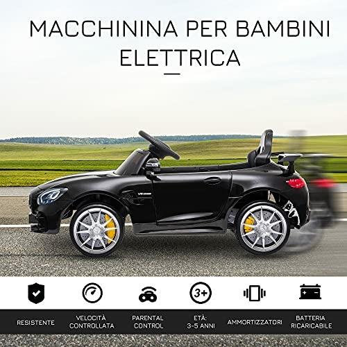 HOMCOM Macchinina per Bambini Elettrica 12V con Telecomando Nera - 3