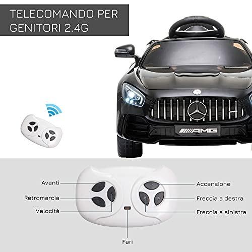 HOMCOM Macchinina per Bambini Elettrica 12V con Telecomando Nera - 5