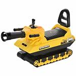 HOMCOM Carro Armato Bambini con Cannone Spara Palline e Vano Contenitore, Giochi Cavalcabili per Bambini +3 Anni, Giallo