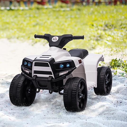 HOMCOM Quad per Bambini 18-36 Mesi ATV Elettrico 6V, Velocità 3km/h, Nero Bianco - 2