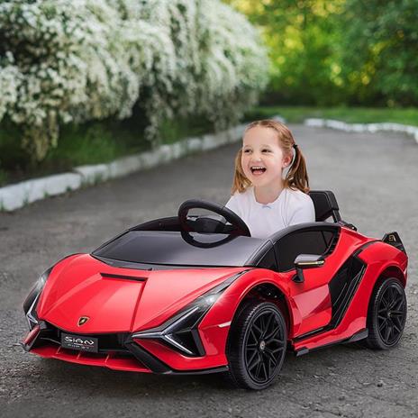 HOMCOM Macchina Elettrica per Bambini Lamborghini Età 3-5 Anni - Rosso - 2