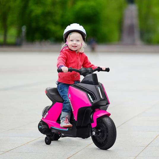 HOMCOM Moto Elettrica per Bambini Età 2-4 Anni - Rosa - 2