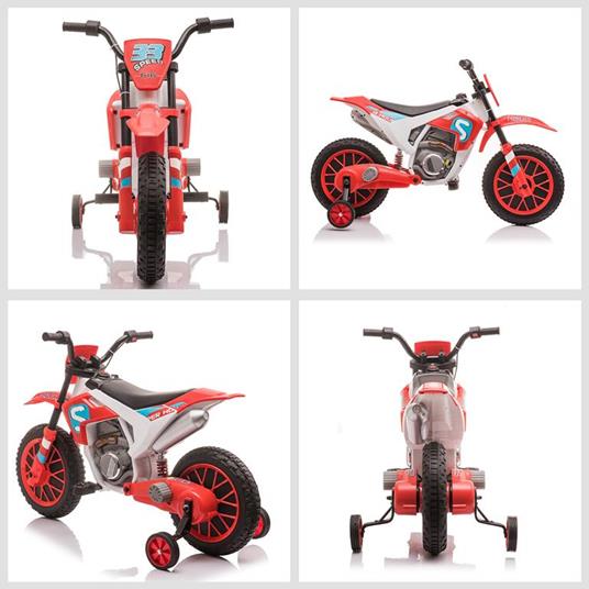 HOMCOM Moto da Cross Elettrica per Bambini da 3-5 Anni - Rosso - 5