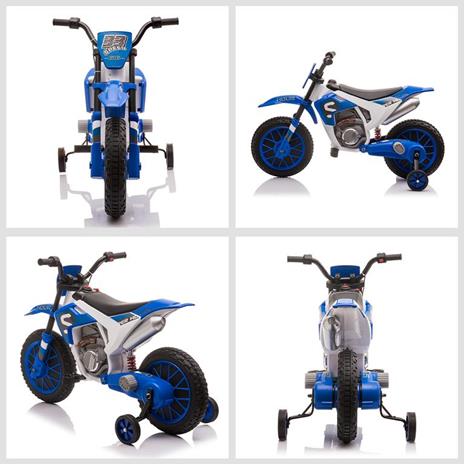 HOMCOM Moto da Cross Elettrica per Bambini da 3-5 Anni - Blu - 5
