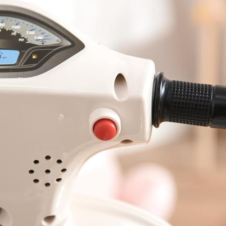 HOMCOM Moto Elettrica per Bambini con Licenza Ufficiale Vespa Batteria 6V, Fari e Clacson, per Bimbi da 18-36 mesi,Bianco, 66.5x38x52cm - 5