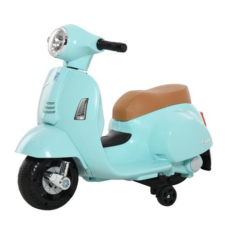 HOMCOM Moto Elettrica per Bambini con Licenza Ufficiale Vespa Batteria 6V, Fari e Clacson, per Bimbi da 18-36 mesi, Verde, 66.5x38x52cm