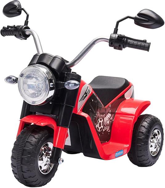 HOMCOM Moto Elettrica per Bambini 18-36 mesi a 3 Ruote Batteria Ricaricabile - Rosso