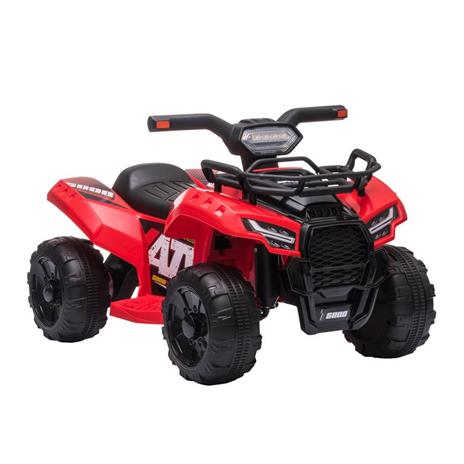 HOMCOM Quad Elettrico per Bambini Fari Funzionanti e Pedale Età 18-36 Mesi - Rosso