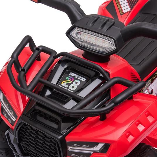 HOMCOM Quad Elettrico per Bambini Fari Funzionanti e Pedale Età 18-36 Mesi - Rosso - 5