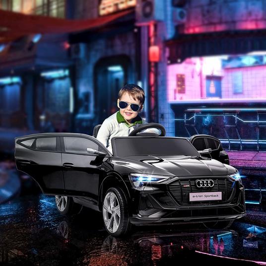 HOMCOM Macchina Elettrica per Bambini 12V con Telecomando, Velocità 3-5km/h, Luci e Musica, Età 3-5 Anni, Nero - 2