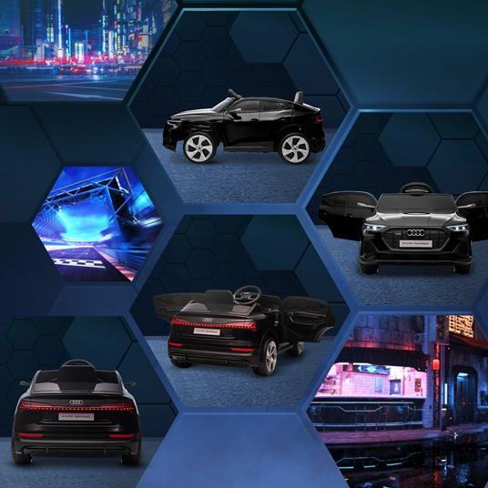 HOMCOM Macchina Elettrica per Bambini 12V con Telecomando, Velocità 3-5km/h, Luci e Musica, Età 3-5 Anni, Nero - 6