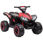 HOMCOM Quad Elettrico per Bambini 12V, 2 Velocità, Ruote Larghe con Sospensioni e Fari LED, Età 3-5 Anni, Rosso