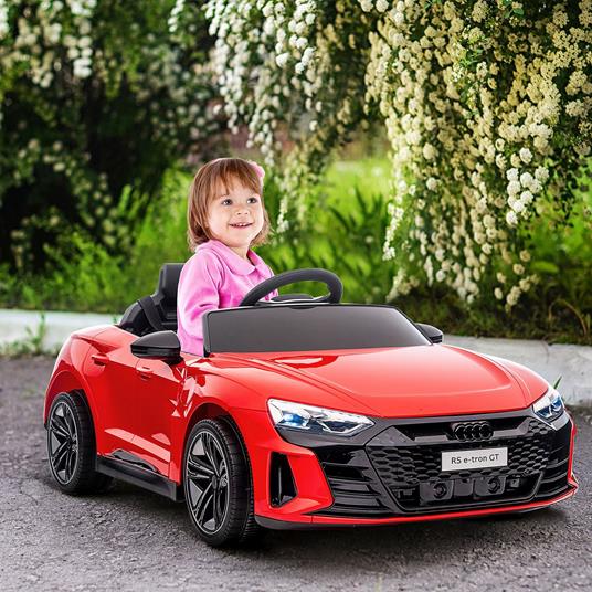 HOMCOM Macchina Elettrica per Bambini 37-60 Mesi Licenza Audi con Pulsanti, Cinture e Fari, 103x58x41 cm, Rossa e Nera - 2
