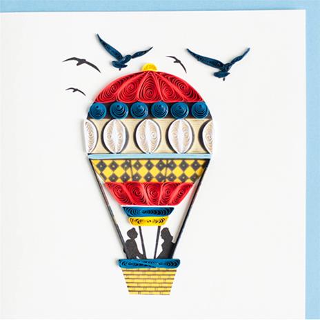 Biglietto Auguri Quilling Fatto A Mano Mongolfiera