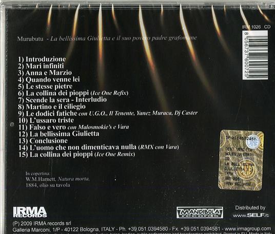 La bellissima Giulietta e il suo povero padre grafomane - CD Audio di Murubutu - 2