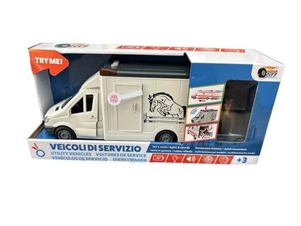 Veicolo Trasporto animali, luci suoni e movimento a frizione, figure cavallo inclusa,Hungary Toys,Eta 3+