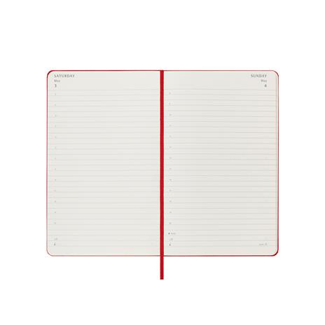 Agenda giornaliera 12 mesi, 2025 Moleskine, Large, Copertina rigida, Rosso scarlatto - 13 x 21 cm - 3