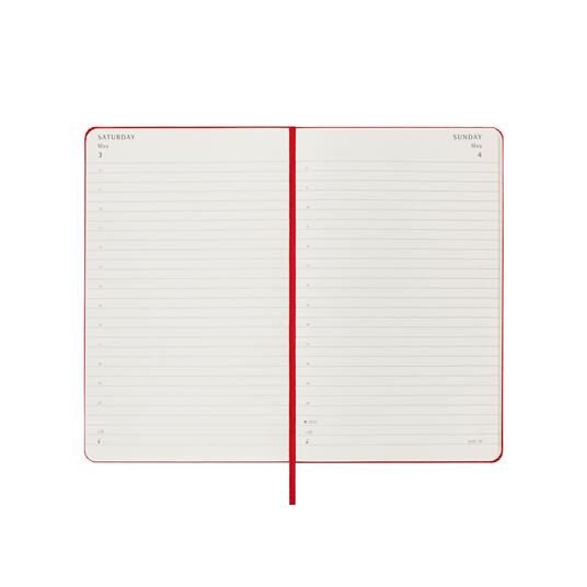 Agenda giornaliera 12 mesi, 2025 Moleskine, Large, Copertina rigida, Rosso scarlatto - 13 x 21 cm - 3