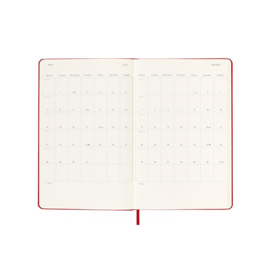 Agenda giornaliera 12 mesi, 2025 Moleskine, Large, Copertina rigida, Rosso scarlatto - 13 x 21 cm - 4