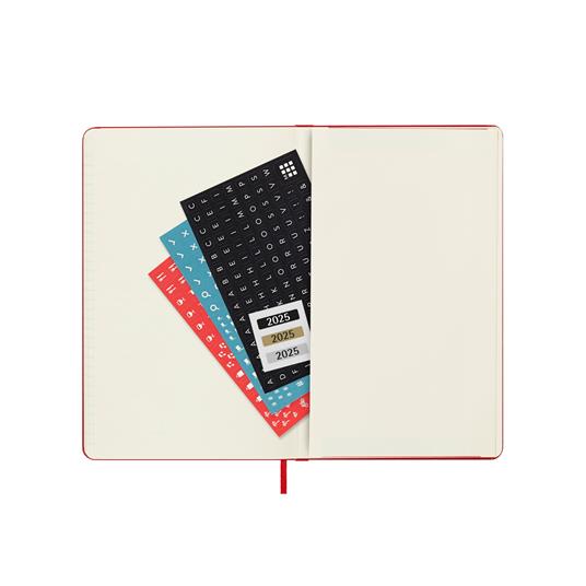 Agenda giornaliera 12 mesi, 2025 Moleskine, Large, Copertina rigida, Rosso scarlatto - 13 x 21 cm - 5