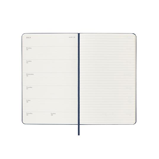 Agenda settimanale con spazio per note 12 mesi, 2025 Moleskine, Large, Copertina rigida, Blu zaffiro - 13 x 21 cm - 3