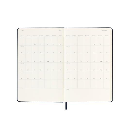 Agenda settimanale con spazio per note 12 mesi, 2025 Moleskine, Large, Copertina rigida, Blu zaffiro - 13 x 21 cm - 4