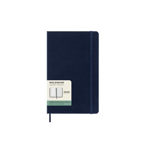 Agenda settimanale con spazio per note 12 mesi, 2025 Moleskine, Large, Copertina rigida, Blu zaffiro - 13 x 21 cm - 7