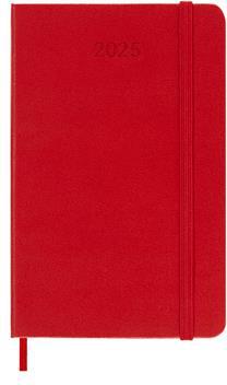 Agenda settimanale con spazio per note 12 mesi, 2025 Moleskine, Pocket, Copertina rigida, Rosso scarlatto - 9 x 14 cm