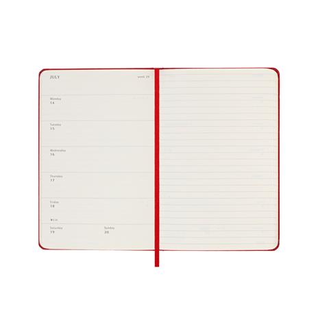 Agenda settimanale con spazio per note 12 mesi, 2025 Moleskine, Pocket, Copertina rigida, Rosso scarlatto - 9 x 14 cm - 3
