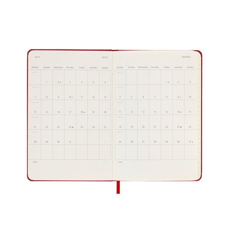 Agenda settimanale con spazio per note 12 mesi, 2025 Moleskine, Pocket, Copertina rigida, Rosso scarlatto - 9 x 14 cm - 4