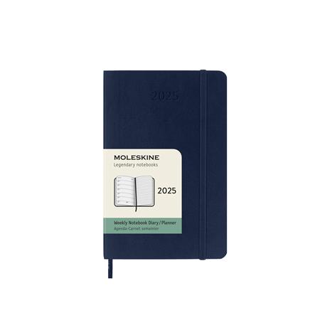 Agenda settimanale con spazio per note 12 mesi, 2025 Moleskine, Pocket, Copertina morbida, Blu zaffiro - 9 x 14 cm - 7