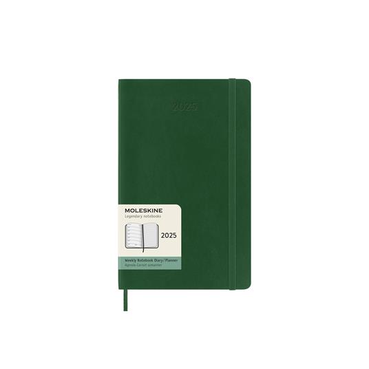 Agenda settimanale con spazio per note 12 mesi, 2025 Moleskine, Large, Copertina morbida, Verde mirto - 13 x 21 cm - 7