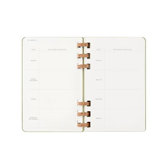 Agenda 12 mesi, 2025 Moleskine, Spirale, L, Kiwi, Copertina Rigida - 13 x 21 cm - 7
