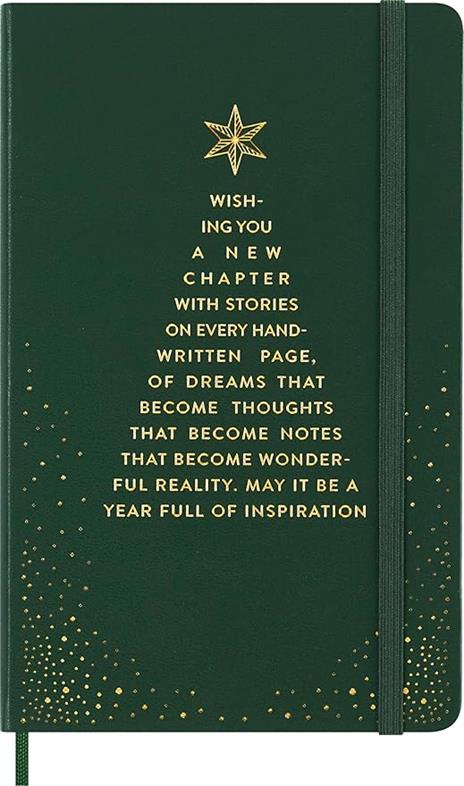 Taccuino natalizio Moleskine Holiday Notebook, Large, Ruled, a Righe, Copertina Rigida - Myrtle Green - 2