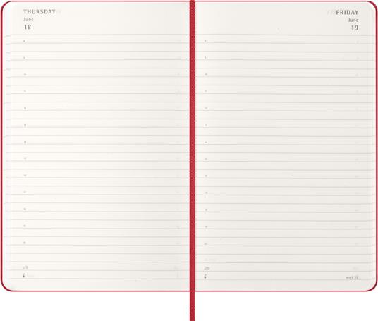 Agenda giornaliera Moleskine 2026, 12 mesi, Large, Copertina rigida, Rosso scarlatto - Large 13x21 - 3