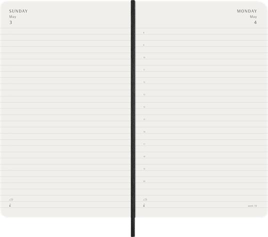 Agenda giornaliera Moleskine 2026, 12 mesi, Large, Copertina morbida, Nero - Large 13x21 - 3