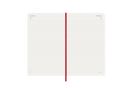Agenda giornaliera Moleskine 2026, 12 mesi, Large, Copertina morbida, Rosso scarlatto - Large 13x21 - 3