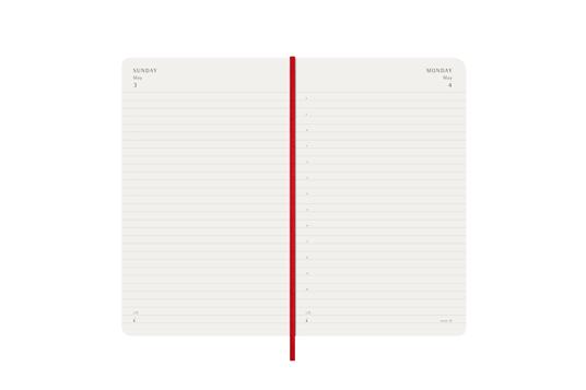 Agenda giornaliera Moleskine 2026, 12 mesi, Large, Copertina morbida, Rosso scarlatto - Large 13x21 - 3
