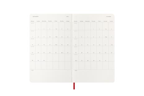 Agenda giornaliera Moleskine 2026, 12 mesi, Large, Copertina morbida, Rosso scarlatto - Large 13x21 - 4