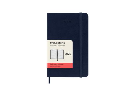 Agenda giornaliera Moleskine 2026, 12 mesi, Pocket, Copertina rigida, Blu zaffiro - Pocket 9x14 - 7